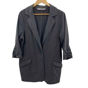 avenue ponte collection blazer jacket womens 14/16 gray polyester rayon pockets